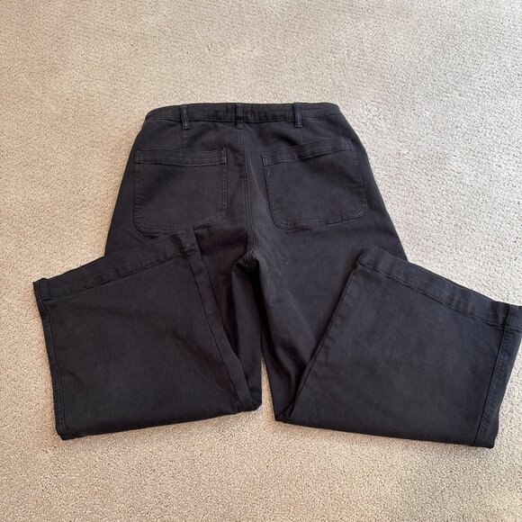 Oat New York Pants High-Rise Wide-Leg Crop Brown Sz 31 Minimal Lagenlook Neutral - Picture 12 of 12